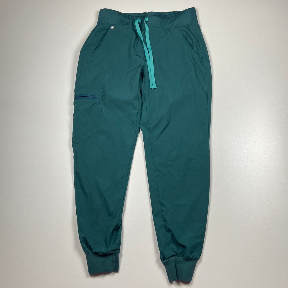 FIGS Technical Collection Petite Zamora Jogger Scrub Pants XS Caribbean Blue